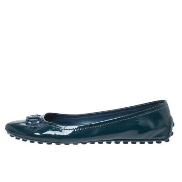 Louis Vuitton Blue Vernis Oxford Flats - Picture 2 of 4